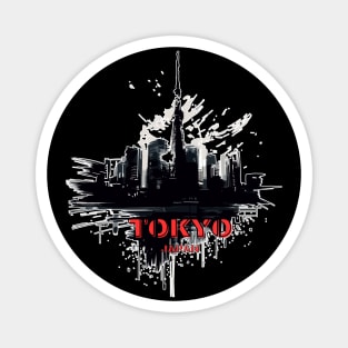 Abstract Tokyo Japan cityscape Magnet